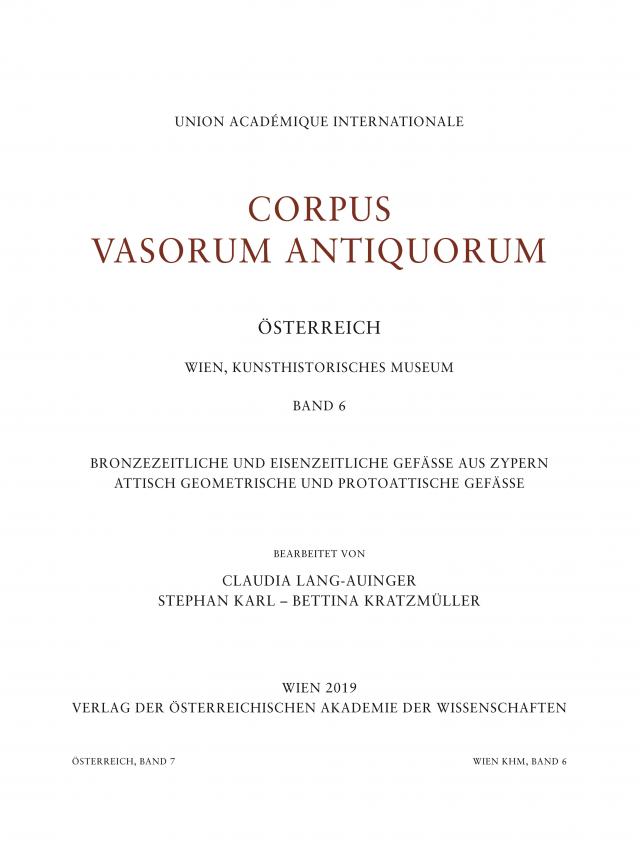 Corpus Vasorum Antiquorum Österreich Band 7, Kunsthistorisches Museum Band 6