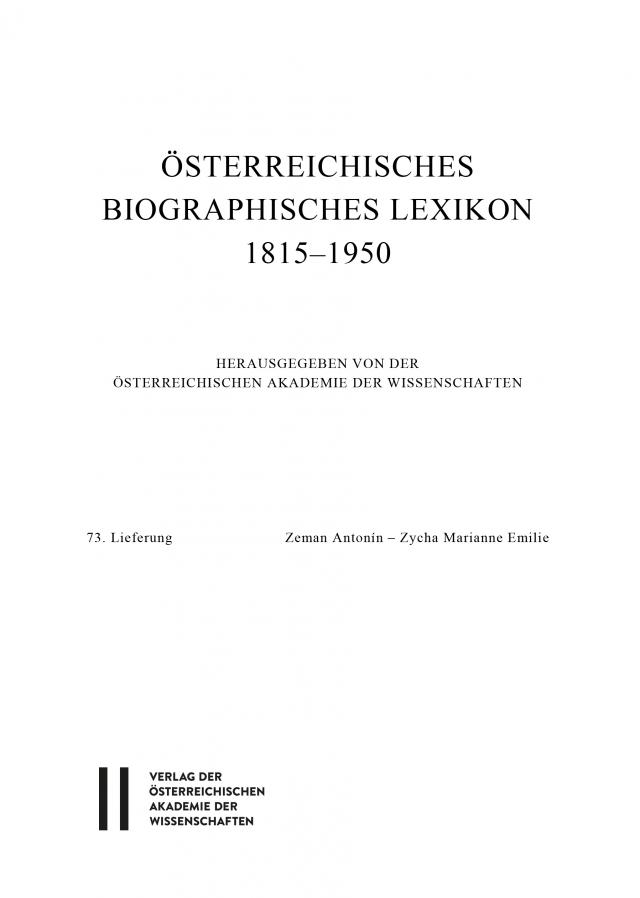 Österreichisches Biographisches Lexikon 1815-1950 / Österreichisches Biographisches Lexikon 1815-1950