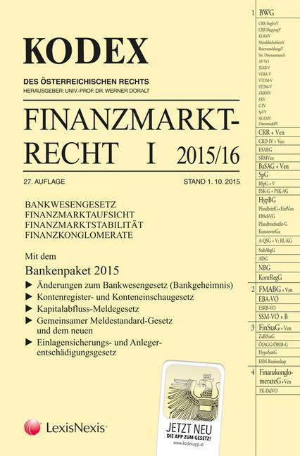KODEX Finanzmarktrecht. Bd.I/2015/16 (f. Österreich)