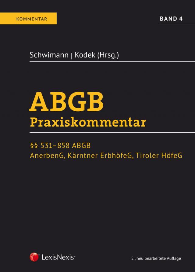 ABGB Praxiskommentar / ABGB Praxiskommentar - Band 4, 5. Auflage