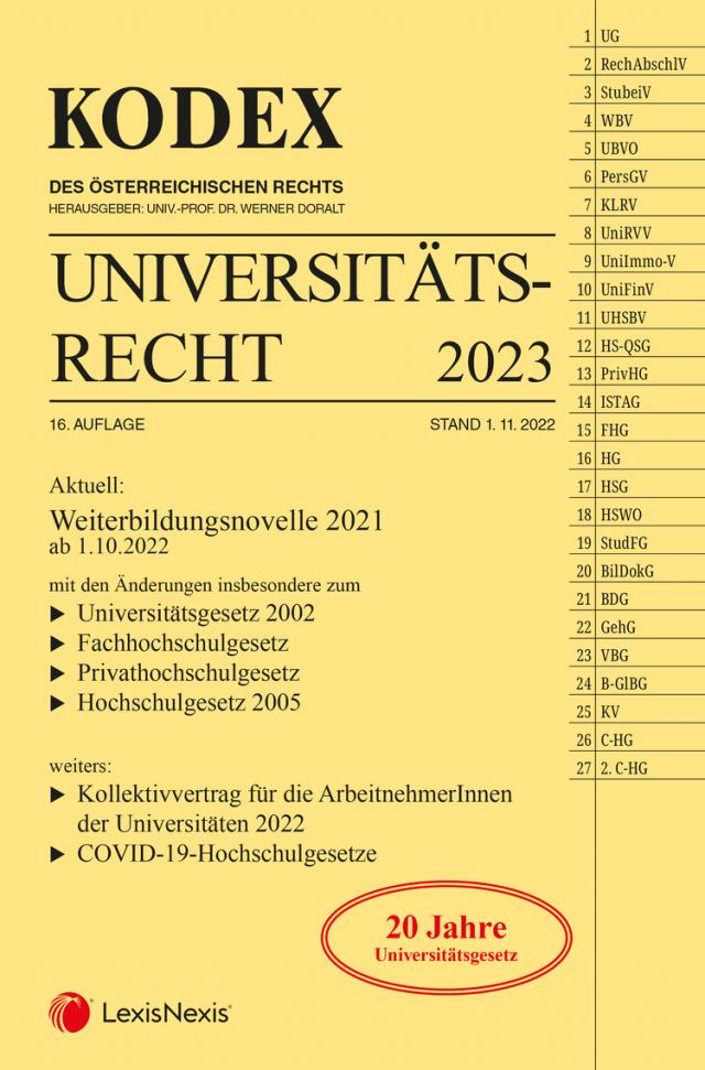 KODEX Universitätsrecht 2023