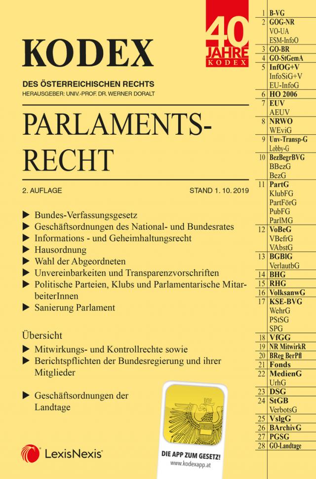 KODEX Parlamentsrecht 2019/20