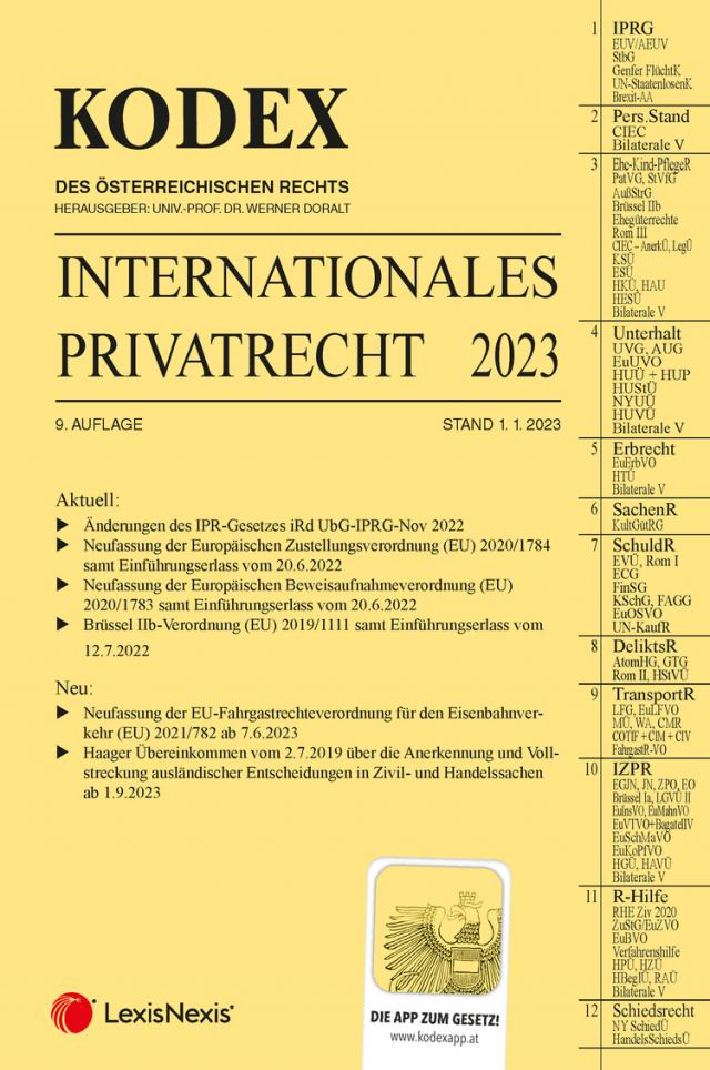 KODEX Internationales Privatrecht 2023 - inkl. App