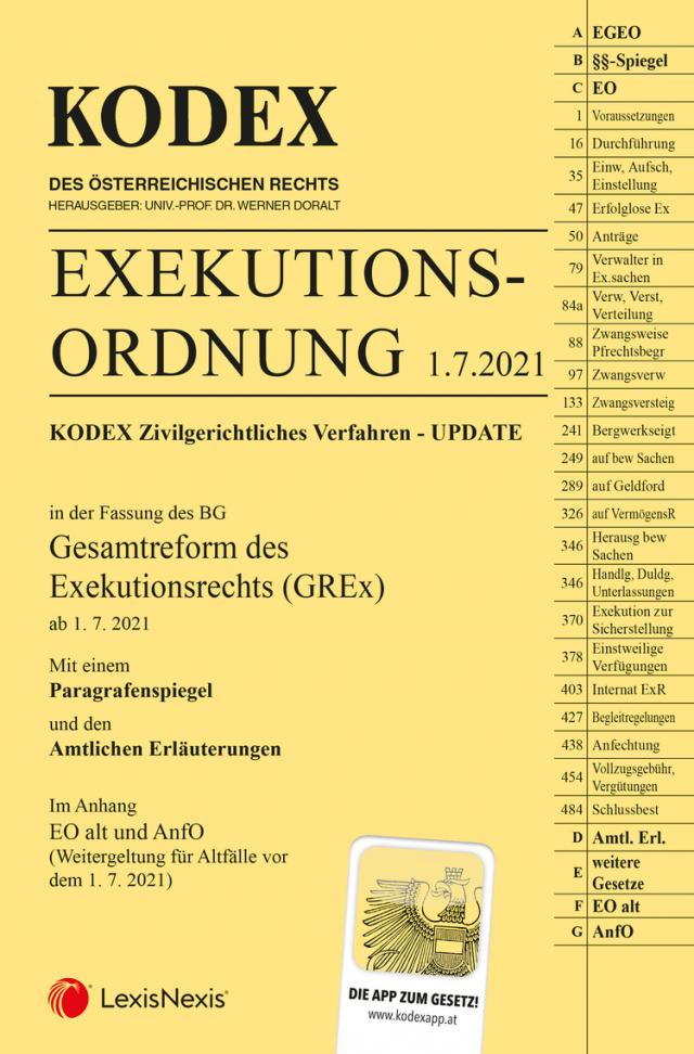 Kodex Exekutionsordnung - GREx - inkl. App