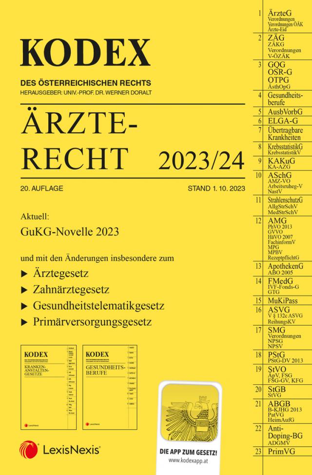 KODEX Ärzterecht 2023/24 - inkl. App