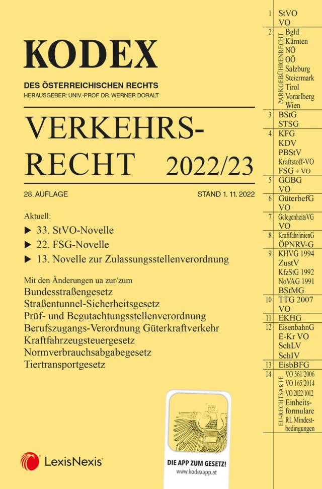 KODEX Verkehrsrecht 2022/23 - inkl. App