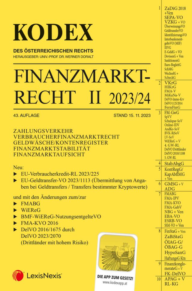 KODEX Finanzmarktrecht Band II 2023/24 - inkl. App