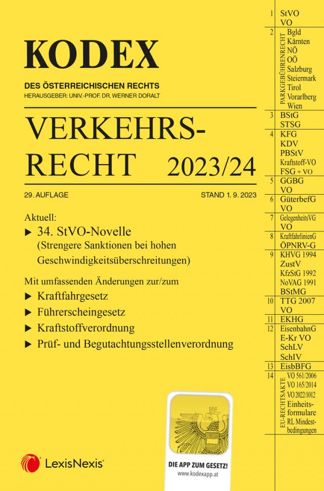KODEX Verkehrsrecht 2023/24 - inkl. App