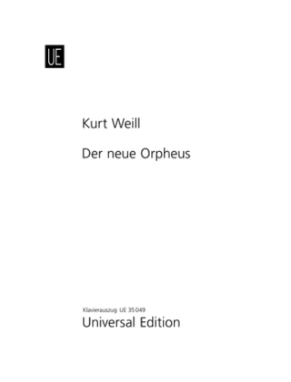 Der neue Orpheus op. 16 für Sopran, Violine und Orchester Klavierauszug mit eingelegter Violinstimme