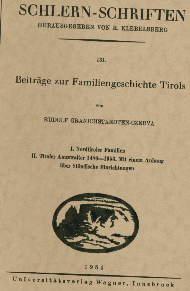 Beiträge zur Familiengeschichte Tirols