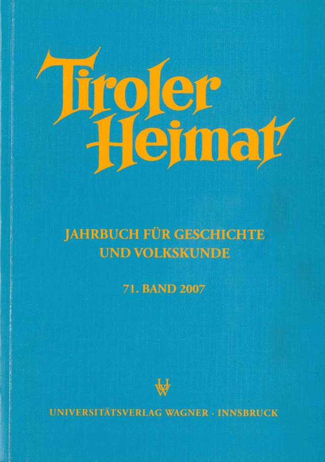 Tiroler Heimat 71 (2007)