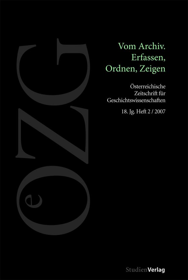 Österreichische Zeitschrift für Geschichtswissenschaften 2/07