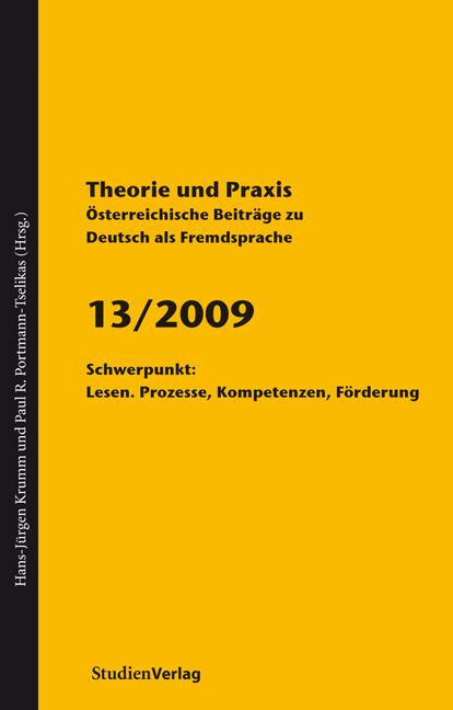 Theorie und Praxis - Österreichische Beiträge zu Deutsch als Fremdsprache 13, 2009
