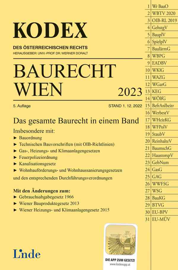KODEX Baurecht Wien 2023