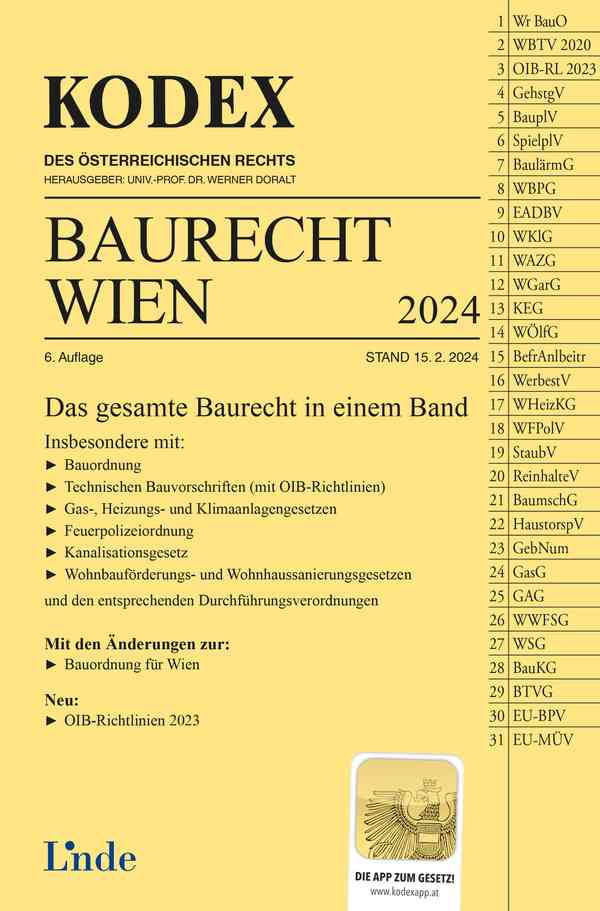 KODEX Baurecht Wien 2024