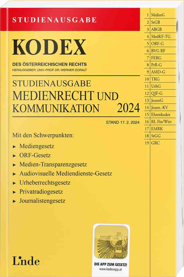 KODEX Studienausgabe Medienrecht und Kommunikation