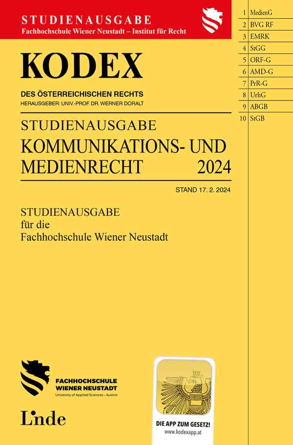 KODEX Studienausgabe Kommunikations- und Medienrecht