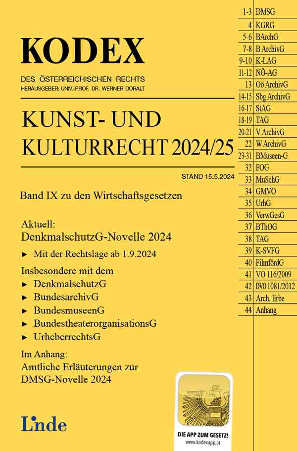 KODEX Kunst- und Kulturrecht 2024/25