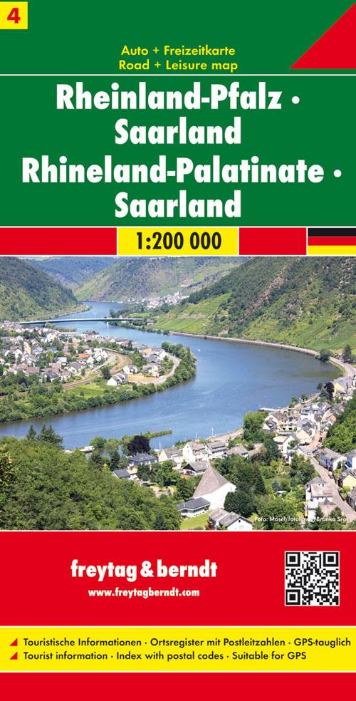 Rheinland Pfalz - Saarland, Autokarte 1:200.000. Rhénanie-Palatinat, Sarre / Renania-Palatinato, Saarland / Renania-Palatinado, Sarre