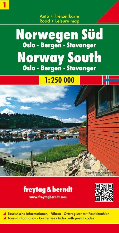 AK 0655 Norwegen Bl.1 Süd - Oslo - Bergen - Stavanger, Autokarte 1:250.000 ...   
