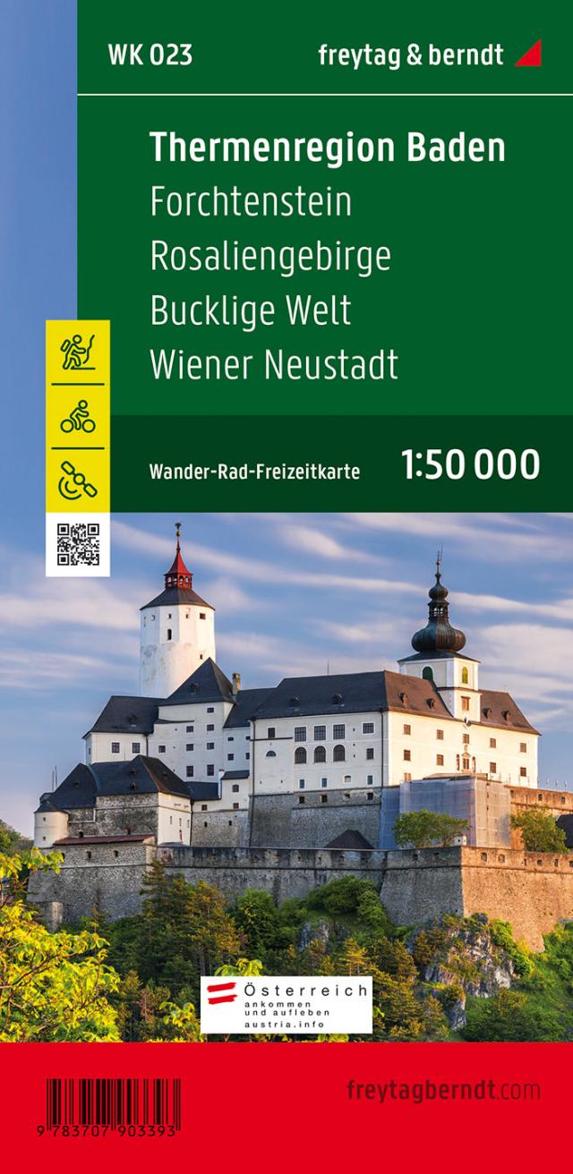 WK 023 Thermenregion Baden - Forchtenstein - Rosaliengebirge - Bucklige Welt - Wiener Neustadt, Wanderkarte 1:50.000