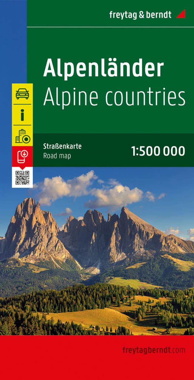Alpenländer - Österreich - Slowenien - Italien - Schweiz - Frankreich, Autokarte 1:500.000