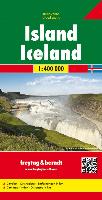 Freytag & Berndt Autokarte Island; Ijsland; Iceland; Islande; Islanda Cityplan, Ortsregister, Entfernungen in km. 1 : 400.000. KTE.
