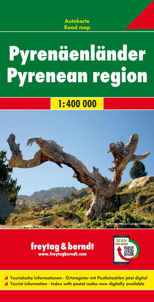 Pyrenäenländer, Autokarte 1:400.000. Paises Pirenaicos. Pyreneeen Landen;  Pyrenean region; Pays Pyrénées; Paesi dei Pirenei