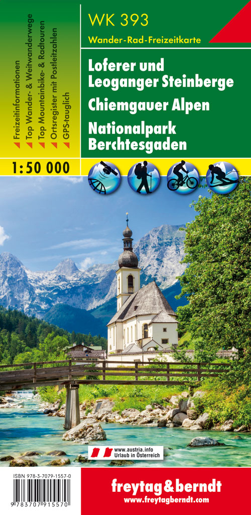 WK 393 Loferer und Leoganger Steinberge - Chiemgauer Alpen - Nationalpark Berchtesgaden, Wanderkarte 1:50.000