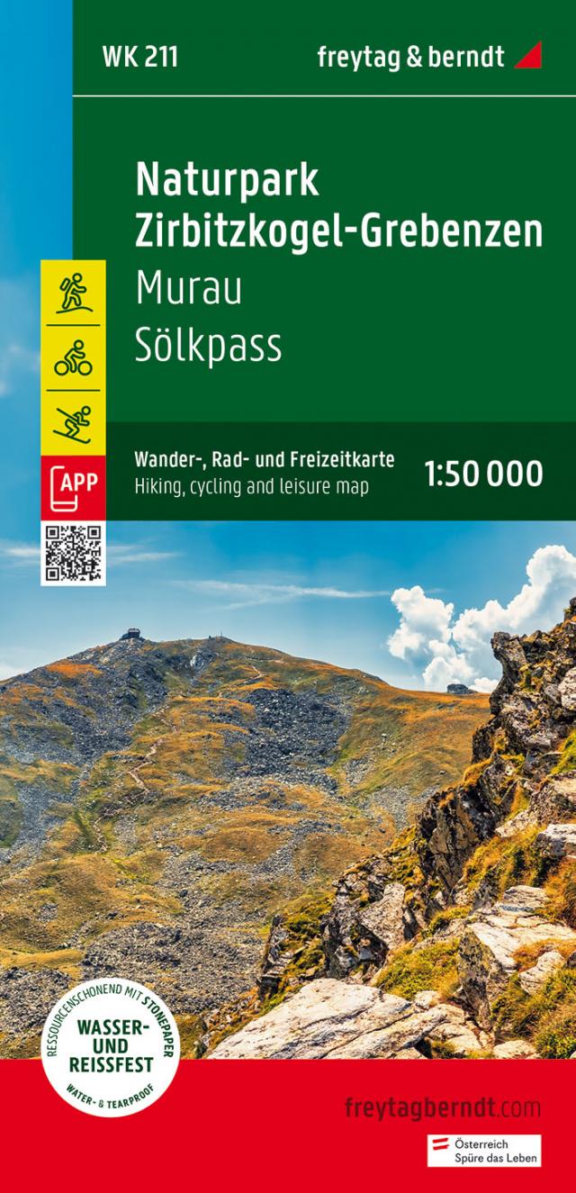 Naturpark Zirbitzkogel-Grebenzen, Wander-, Rad- und Freizeitkarte 1:50.000, freytag & berndt, WK 211
