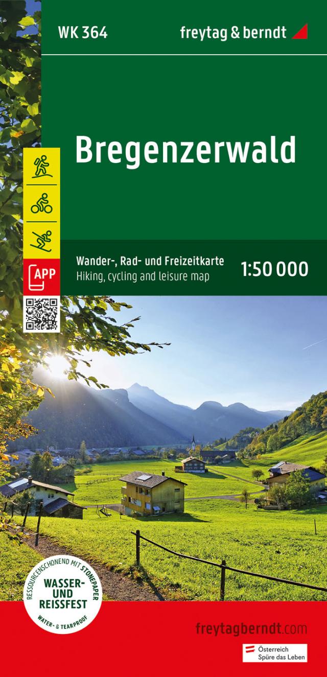 Bregenzerwald, Wander-, Rad- und Freizeitkarte 1:50.000, freytag & ber 