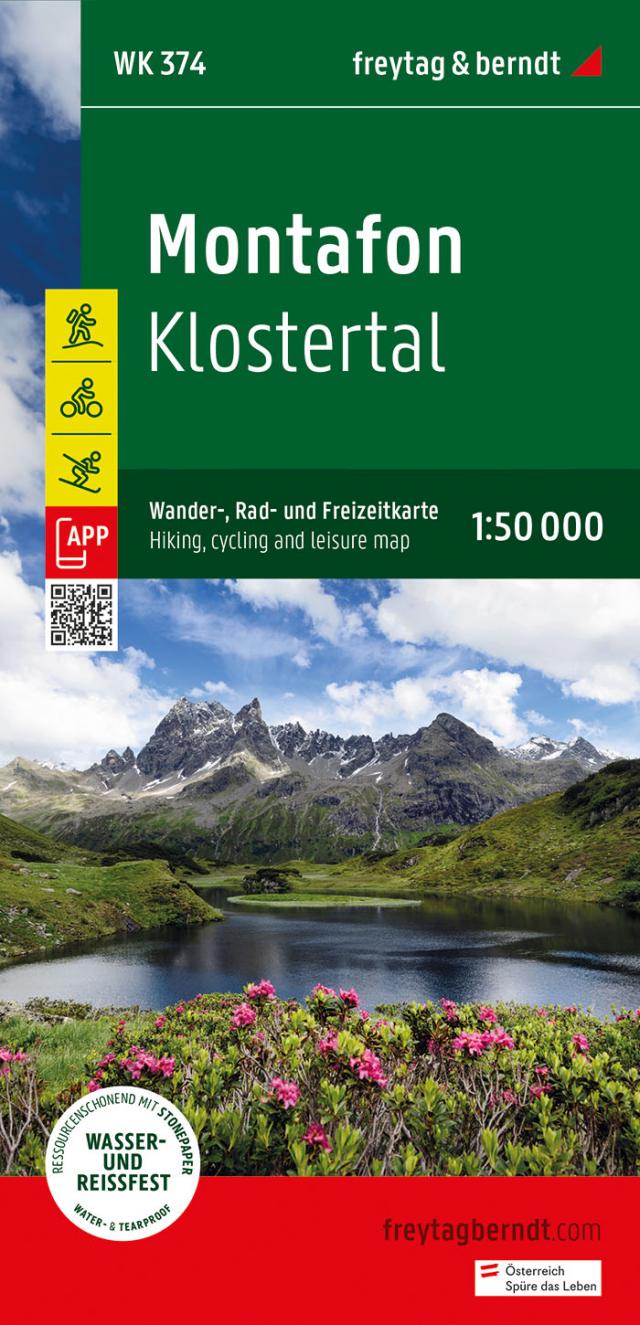 Montafon, Wander-, Rad- und Freizeitkarte 1:50.000, freytag & berndt, WK 374