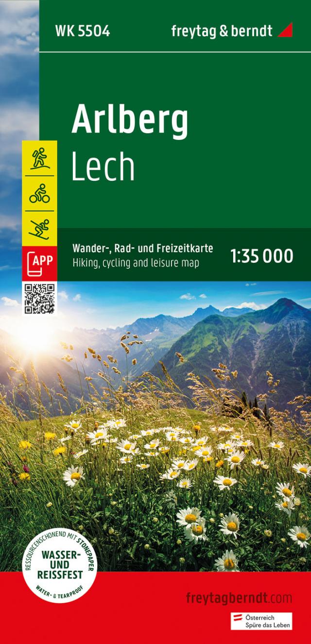 Arlberg, Wander-, Rad- und Freizeitkarte 1:35.000, freytag & berndt, WK 5504