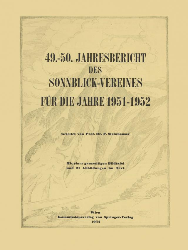 49.–50. Jahresbericht des Sonnblick-Vereines für die Jahre 1951–1952