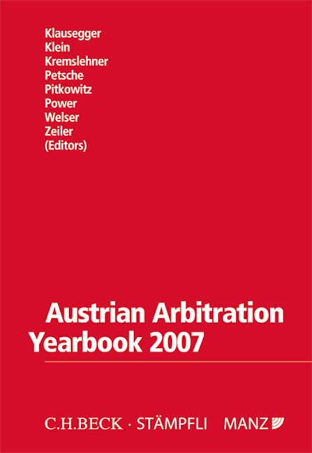 Austrian Arbitration Yearbook 2007