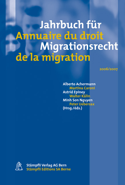 Jahrbuch für Migrationsrecht 2006/2007