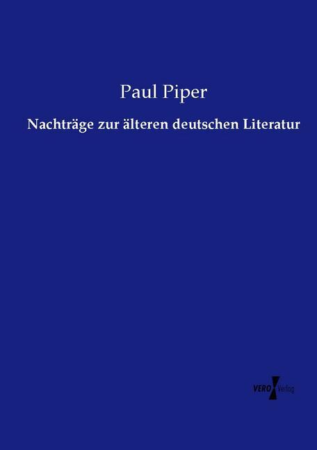 Nachträge zur älteren deutschen Literatur