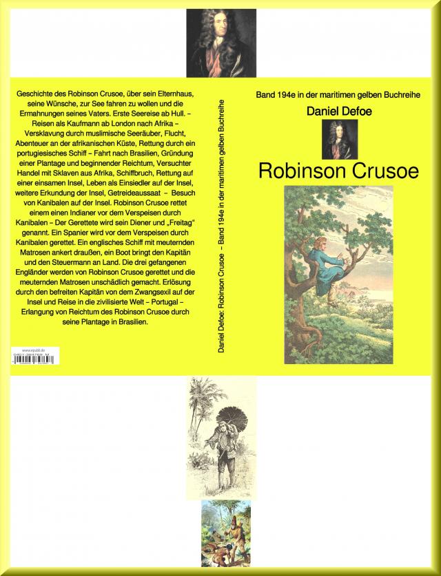 Daniel Defoe: Robinson Crusoe  – Band 194 in der maritimen gelben Buchreihe – bei Jürgen Ruszkowski