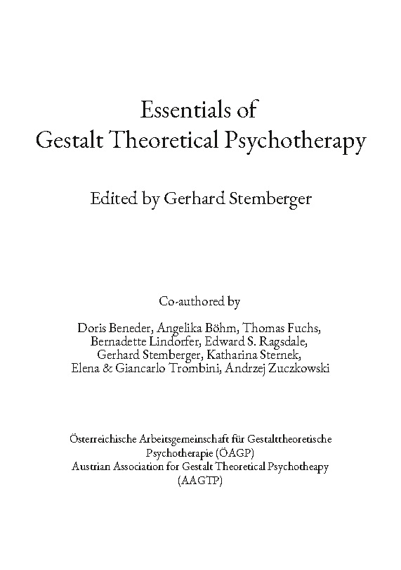 Essentials of Gestalt Theoretical Psychotherapy