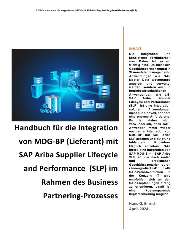 Handbuch für die Integration von MDG-BP (Lieferant) mit SAP Ariba Supplier Lifecycle and Performance  (SLP)