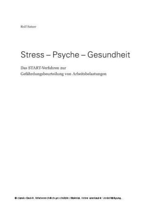 Stress - Psyche - Gesundheit