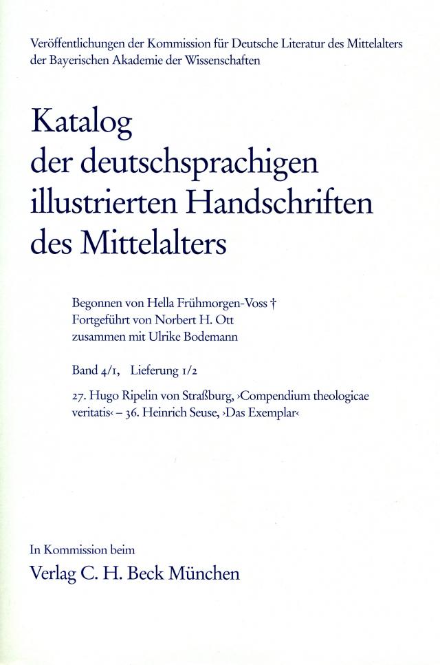 Katalog der deutschsprachigen illustrierten Handschriften des Mittelalters Band 4/1, Lfg. 1/2: 27-36