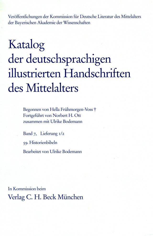 Katalog der deutschsprachigen illustrierten Handschriften des Mittelalters Band 7, Lfg. 1/2: 59