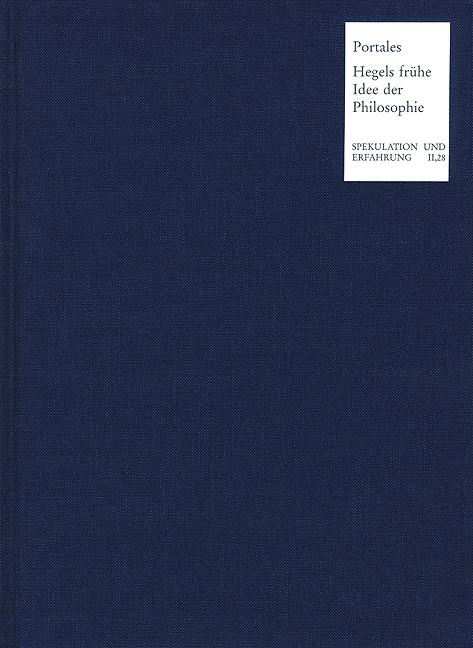 Hegels frühe Idee der Philosophie