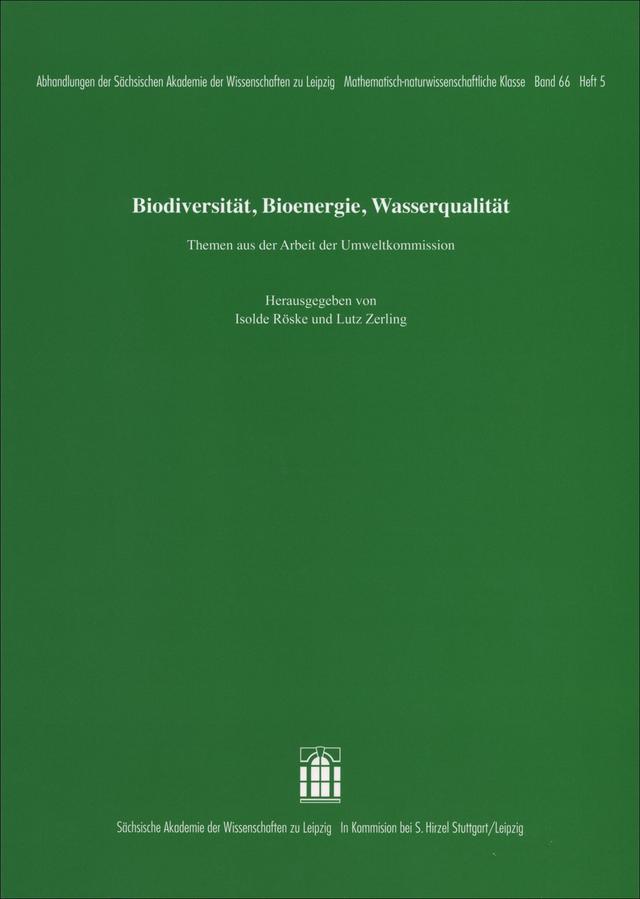Biodiversität, Bioenergie, Wasserqualität