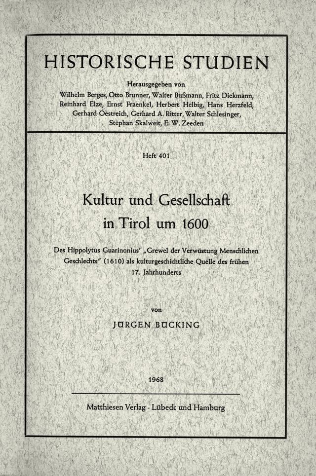Kultur und Gesellschaft in Tirol um 1600