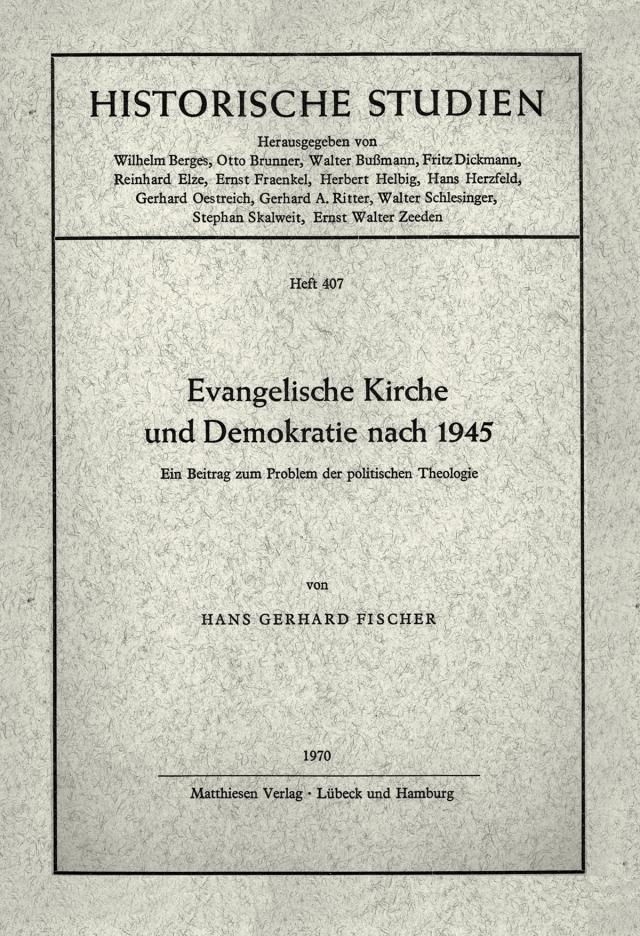 Evangelische Kirche und Demokratie nach 1945