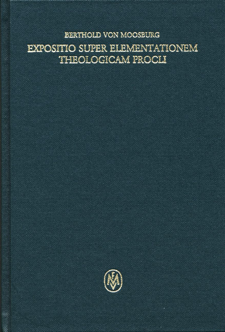 Expositio super Elementationem theologicam Procli. Propositiones 160–183