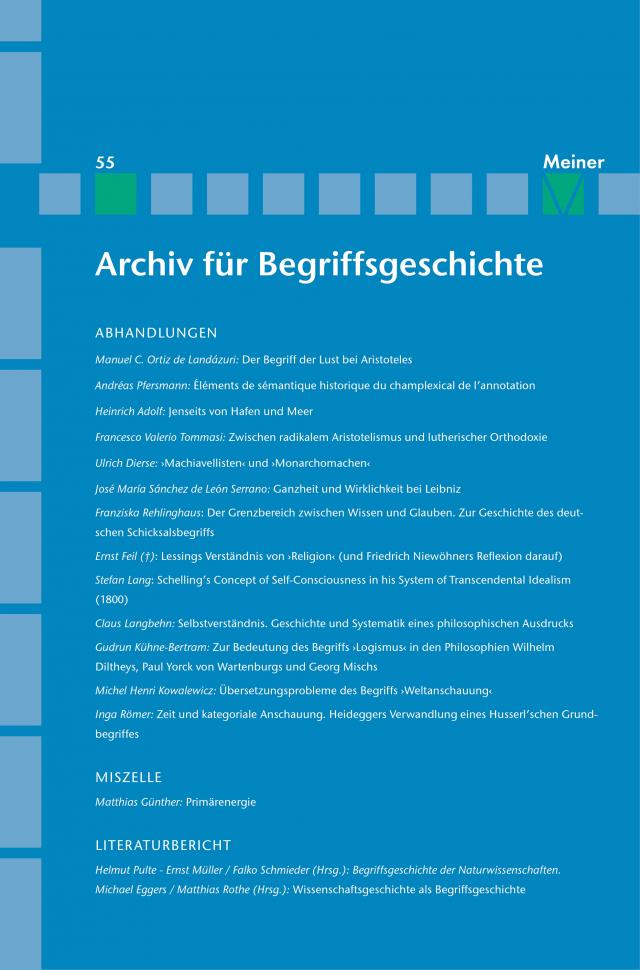 Archiv für Begriffsgeschichte. Band 55