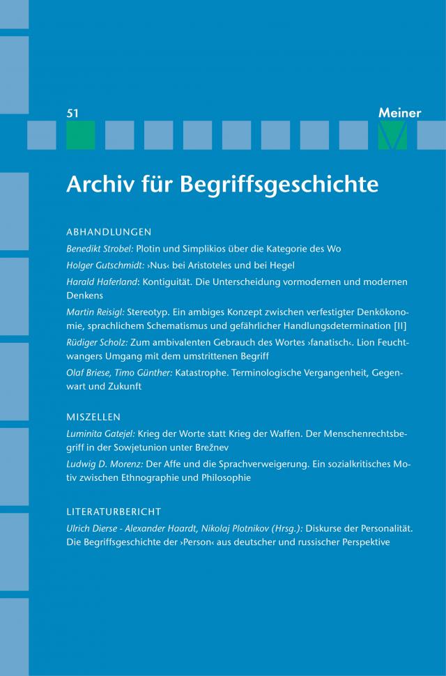 Archiv für Begriffsgeschichte. Band 51
